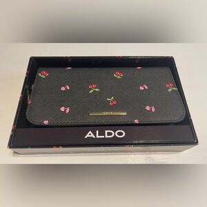 Aldo Black Wallet with Cherry Design